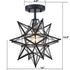 Black Moravian Star Ceiling Light Clear Glass Shade